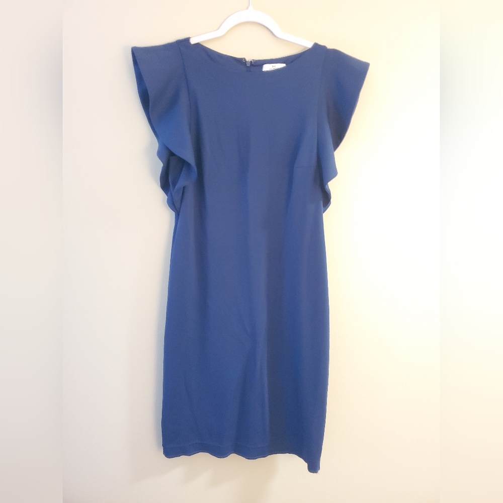 Halston Solid Navy Blue Dress Size 4